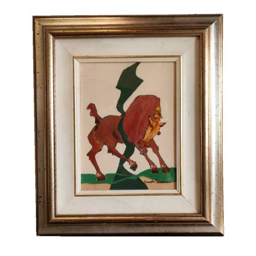 Ernesto Tavernari | Cavallo | olio su tela | h.cm.24,5x18 | firmato | con cornice
