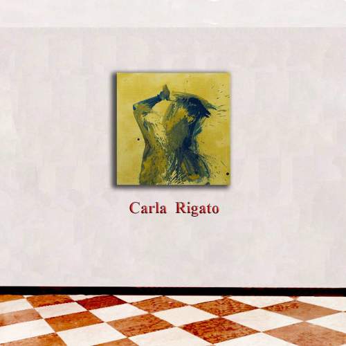 Carla Rigato "Busto1" acrilico su tela, h.cm. 50x50, anno 2019, opera firmata