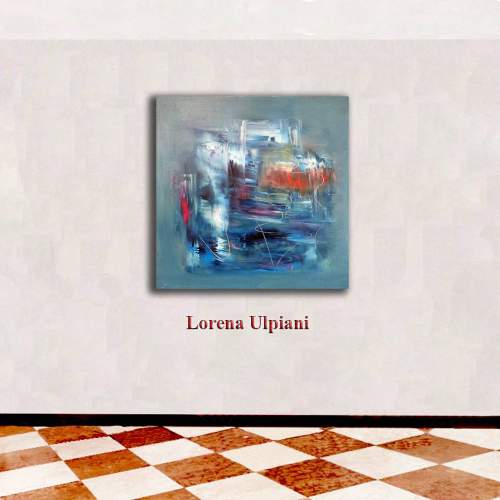 Lorena Ulpiani , "Figlio del temporale", olio su tela, h.cm.60x60x 2 , 2020