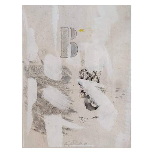 Angelo Rinaldi| "B-Bacio"| tempere e acrilici su cartoncino | h cm. 48x36| con cornice de Pisis | anno 1968