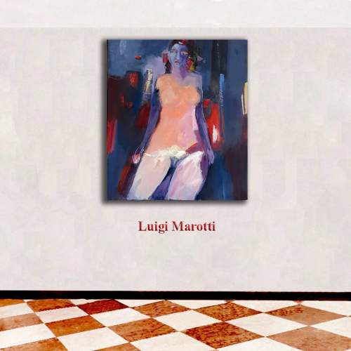 Luigi Marotti, "September in city parck",olio su tela, h.cm. 80x70, anno2020
