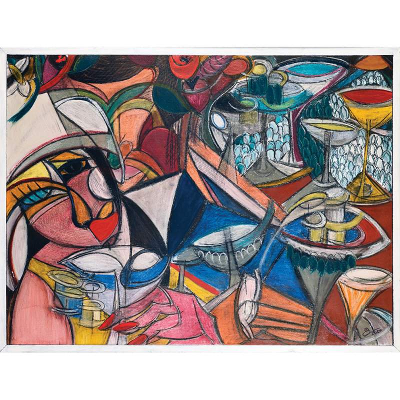 Barbara Zaccheo, "karlsruhe 2020",  vernici e crilico su tavola, h cm.83x63,anno 2020
